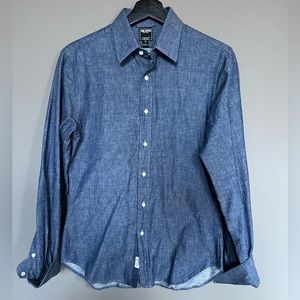 Todd Snyder Men's Textured Cotton Chambray Point Collar Shirt, S